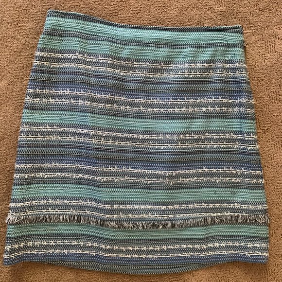 Nanette Lepore pencil skirt tweed blue size 8 - Picture 2 of 3